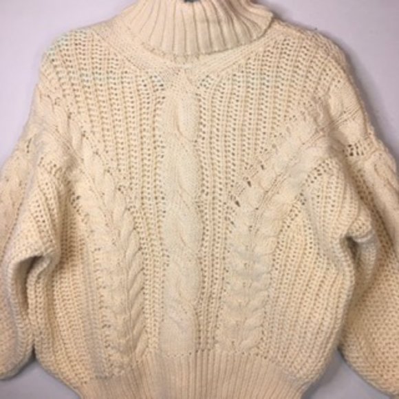 ASOS Chunky Oversized Turtleneck Sweater Beige - Picture 1 of 6